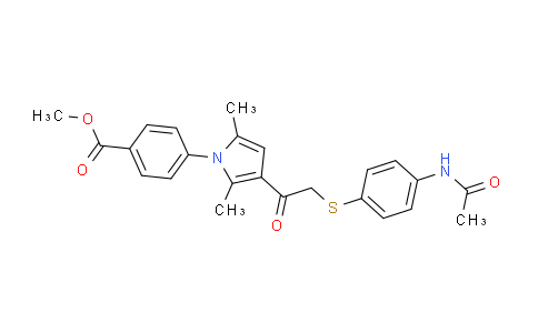 CAS No. 731006-86-3, methyl 4-(3-(2-((4-acetamidophenyl)thio)acetyl)-2,5-dimethyl-1H-pyrrol-1-yl)benzoate