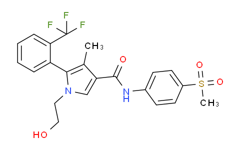 CAS No. 1632006-28-0, 1-(2-hydroxyethyl)-4-methyl-N-(4-methylsulfonylphenyl)-5-[2-(trifluoromethyl)phenyl]pyrrole-3-carboxamide