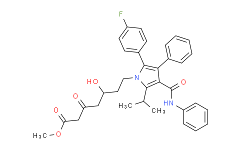 CAS No. 1429437-86-4, methyl 7-(2-(4-fluorophenyl)-5-isopropyl-3-phenyl-4-(phenylcarbamoyl)-1H-pyrrol-1-yl)-5-hydroxy-3-oxoheptanoate