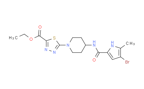 CAS No. 848501-85-9, Ethyl 5-{4-[(4-bromo-5-methyl-1H-pyrrole-2-carbonyl)amino]piperidin-1-yl}-[1,3,4]thiadiazole-2-carboxylate