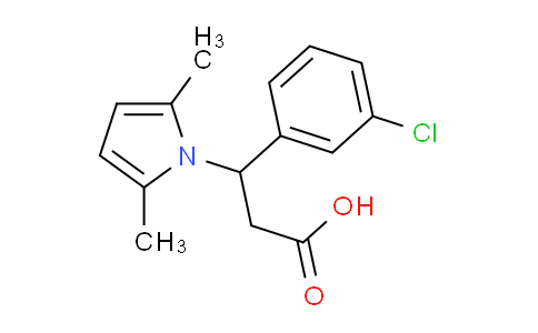 CAS No. 861207-88-7, 3-(3-Chlorophenyl)-3-(2,5-dimethyl-1H-pyrrol-1-yl)propanoic acid