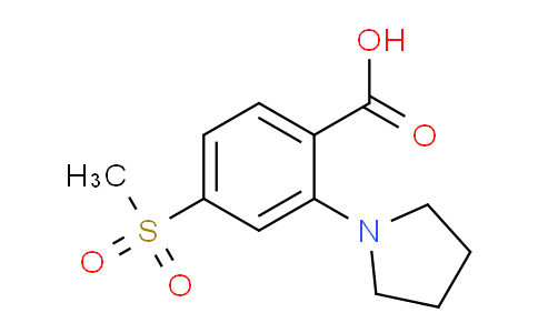 CAS No. 1197193-17-1, 4-(Methylsulfonyl)-2-(pyrrolidin-1-yl)benzoic acid