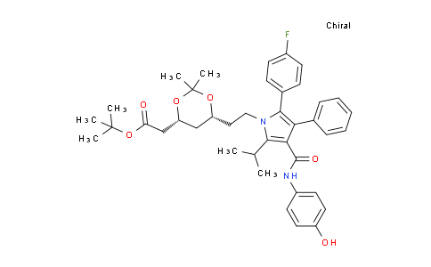 CAS No. 265989-36-4, tert-butyl 2-((4R,6R)-6-(2-(2-(4-fluorophenyl)-4-((4-hydroxyphenyl)carbamoyl)-5-isopropyl-3-phenyl-1H-pyrrol-1-yl)ethyl)-2,2-dimethyl-1,3-dioxan-4-yl)acetate