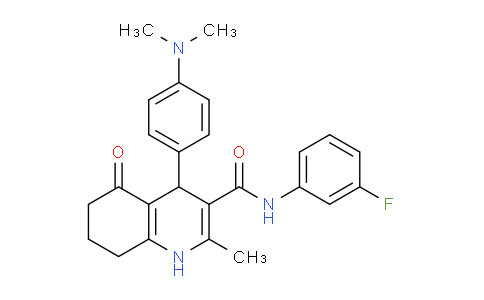 CAS No. 421567-27-3, 4-(4-(Dimethylamino)phenyl)-N-(3-fluorophenyl)-2-methyl-5-oxo-1,4,5,6,7,8-hexahydroquinoline-3-carboxamide