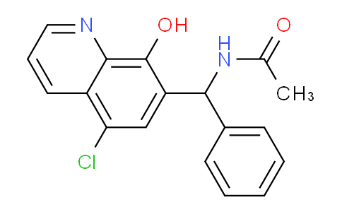 CAS No. 332939-46-5, N-[(5-Chloro-8-hydroxyquinolin-7-yl)(phenyl)methyl]acetamide
