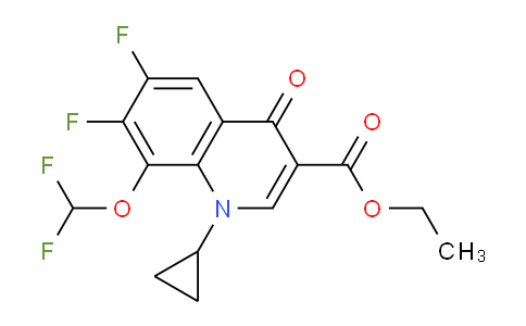 CAS No. 128426-94-8, ethyl 1-cyclopropyl-8-(difluoromethoxy)-6,7-difluoro-4-oxo-1,4-dihydroquinoline-3-carboxylate