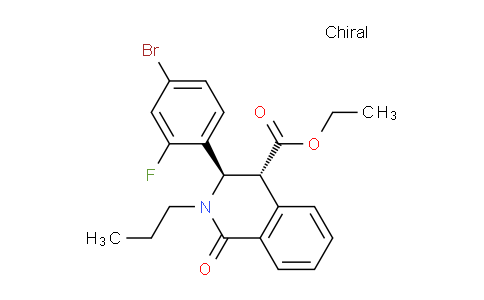 CAS No. 1260606-41-4, ethyl (3R,4R)-3-(4-bromo-2-fluorophenyl)-1-oxo-2-propyl-1,2,3,4-tetrahydroisoquinoline-4-carboxylate