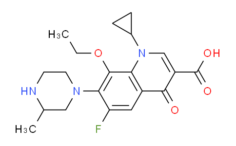 CAS No. 182868-72-0, 1-cyclopropyl-8-ethoxy-6-fluoro-7-(3-methylpiperazin-1-yl)-4-oxo-1,4-dihydroquinoline-3-carboxylic acid