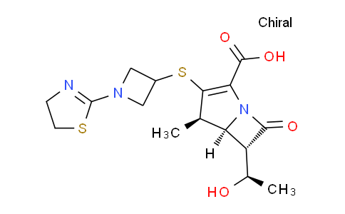CAS No. 161715-21-5, (4R,5S,6S)-3-((1-(4,5-dihydrothiazol-2-yl)azetidin-3-yl)thio)-6-((R)-1-hydroxyethyl)-4-methyl-7-oxo-1-azabicyclo[3.2.0]hept-2-ene-2-carboxylic acid