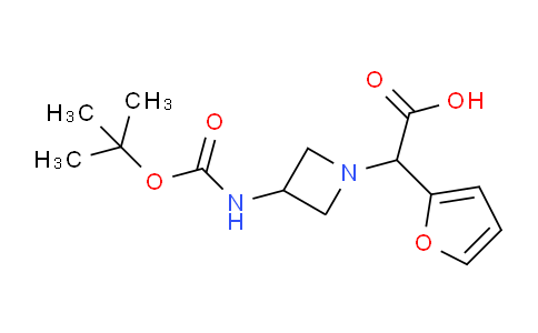 CAS No. 885276-12-0, 2-(3-((tert-Butoxycarbonyl)amino)azetidin-1-yl)-2-(furan-2-yl)acetic acid