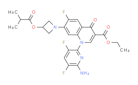 CAS No. 442526-91-2, Ethyl 1-(6-amino-3,5-difluoropyridin-2-yl)-6-fluoro-7-(3-(isobutyryloxy)azetidin-1-yl)-4-oxo-1,4-dihydroquinoline-3-carboxylate