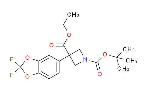 CAS No. 1956385-48-0, 1-tert-Butyl 3-ethyl 3-(2,2-difluorobenzo[d][1,3]dioxol-5-yl)azetidine-1,3-dicarboxylate