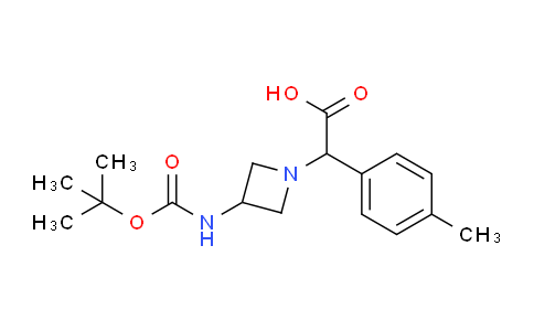 CAS No. 885275-90-1, 2-(3-((tert-Butoxycarbonyl)amino)azetidin-1-yl)-2-(p-tolyl)acetic acid