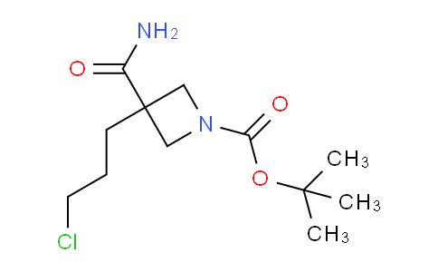 CAS No. 1384165-01-8, tert-Butyl 3-carbamoyl-3-(3-chloropropyl)azetidine-1-carboxylate
