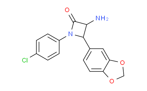 CAS No. 1291487-56-3, 3-Amino-4-(benzo[d][1,3]dioxol-5-yl)-1-(4-chlorophenyl)azetidin-2-one