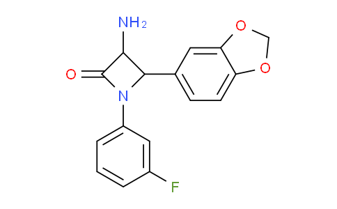 CAS No. 1291487-67-6, 3-Amino-4-(benzo[d][1,3]dioxol-5-yl)-1-(3-fluorophenyl)azetidin-2-one