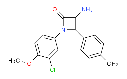 CAS No. 1291488-20-4, 3-Amino-1-(3-chloro-4-methoxyphenyl)-4-(p-tolyl)azetidin-2-one