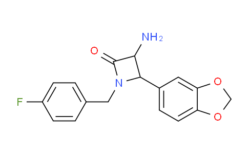 CAS No. 1291488-65-7, 3-Amino-4-(benzo[d][1,3]dioxol-5-yl)-1-(4-fluorobenzyl)azetidin-2-one