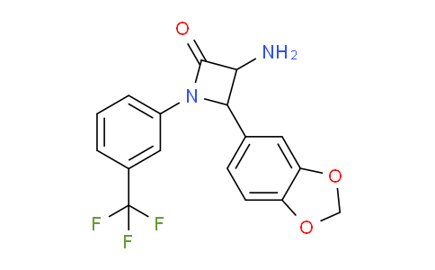 CAS No. 1291488-69-1, 3-Amino-4-(benzo[d][1,3]dioxol-5-yl)-1-(3-(trifluoromethyl)phenyl)azetidin-2-one