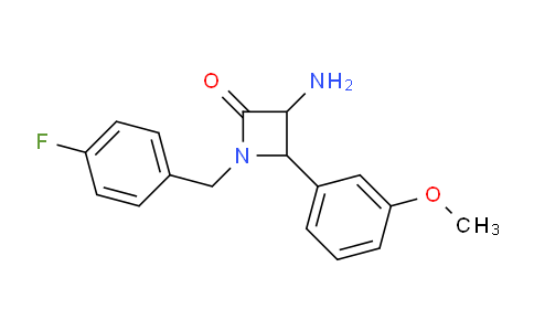 CAS No. 1291489-05-8, 3-Amino-1-(4-fluorobenzyl)-4-(3-methoxyphenyl)azetidin-2-one