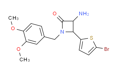 CAS No. 1291489-10-5, 3-Amino-4-(5-bromothiophen-2-yl)-1-(3,4-dimethoxybenzyl)azetidin-2-one
