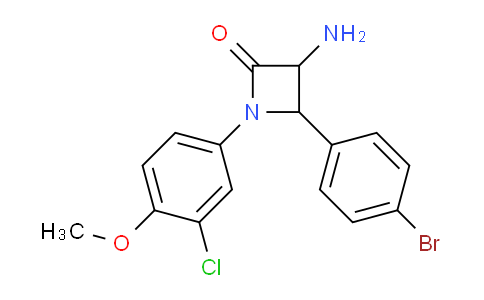CAS No. 1291490-15-7, 3-Amino-4-(4-bromophenyl)-1-(3-chloro-4-methoxyphenyl)azetidin-2-one