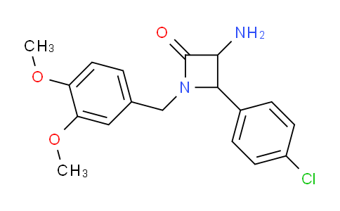 CAS No. 1291490-39-5, 3-Amino-4-(4-chlorophenyl)-1-(3,4-dimethoxybenzyl)azetidin-2-one