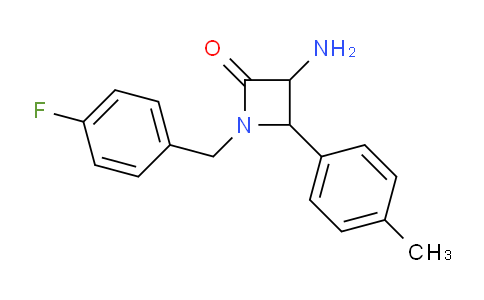 CAS No. 1291490-60-2, 3-Amino-1-(4-fluorobenzyl)-4-(p-tolyl)azetidin-2-one