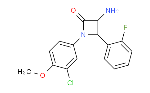 CAS No. 1291490-76-0, 3-Amino-1-(3-chloro-4-methoxyphenyl)-4-(2-fluorophenyl)azetidin-2-one