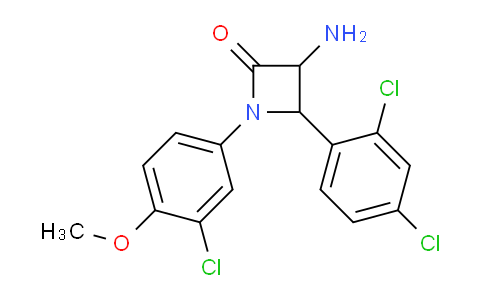 CAS No. 1291490-91-9, 3-Amino-1-(3-chloro-4-methoxyphenyl)-4-(2,4-dichlorophenyl)azetidin-2-one