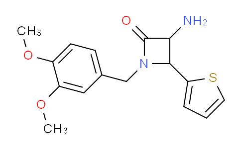 CAS No. 1291491-14-9, 3-Amino-1-(3,4-dimethoxybenzyl)-4-(thiophen-2-yl)azetidin-2-one