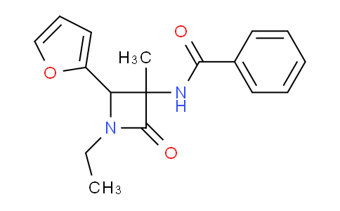 CAS No. 91815-07-5, N-(1-Ethyl-2-(furan-2-yl)-3-methyl-4-oxoazetidin-3-yl)benzamide