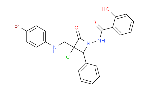CAS No. 87443-96-7, N-(3-(((4-Bromophenyl)amino)methyl)-3-chloro-2-oxo-4-phenylazetidin-1-yl)-2-hydroxybenzamide
