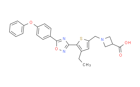 CAS No. 913827-99-3, 1-[[4-Ethyl-5-[5-(4-phenoxyphenyl)-1,2,4-oxadiazol-3-yl]- 2-thienyl]methyl]-3-azetidinecarboxylic acid