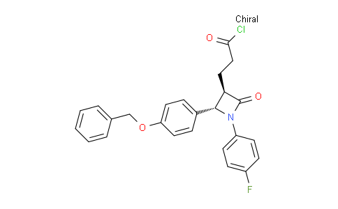CAS No. 204589-84-4, 3-((2S,3R)-2-(4-(benzyloxy)phenyl)-1-(4-fluorophenyl)-4-oxoazetidin-3-yl)propanoyl chloride