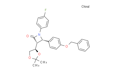CAS No. 1240816-36-7, 2-Azetidinone, 3-[(4R)-2,2-dimethyl-1,3-dioxolan-4-yl]-1-(4-fluorophenyl)-4-[4-(phenylmethoxy)phenyl]-, (3R,4S)-