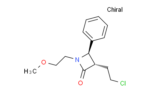 CAS No. 1417789-38-8, (3S,4R)-3-(2-Chloroethyl)-1-(2-methoxyethyl)-4-phenylazetidin-2-one