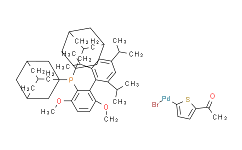 CAS No. 1805783-53-2, Bromo(5-acetyl-2-thienyl)[2-(di-1-adamantylphosphino)-3,6-dimethoxy-2', 4',6'-tri-i-propyl-1,1'-biphenyl]palladium(II)