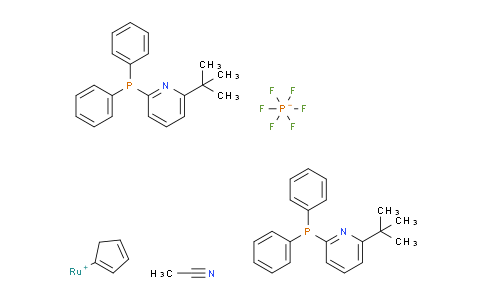 DY720605 | 776230-17-2 | Acetonitrilebis[2-diphenylphosphino-6-t-butylpyridine]cyclopentadienylruthenium(II) hexafluorophosphate