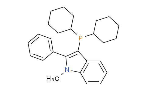 CAS No. 1067883-62-8, 3-(dicyclohexylphosphanyl)-1-methyl-2-phenyl-1H-indole