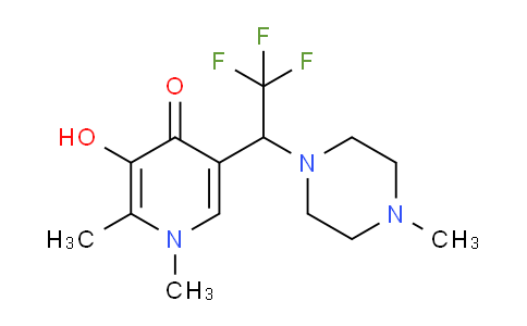 CAS No. 1259680-61-9, 3-hydroxy-1,2-dimethyl-5-(2,2,2-trifluoro-1-(4-methylpiperazin-1-yl)ethyl)pyridin-4(1H)-one