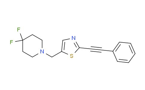 CAS No. 1290136-34-3, 5-((4,4-difluoropiperidin-1-yl)methyl)-2-(phenylethynyl)thiazole