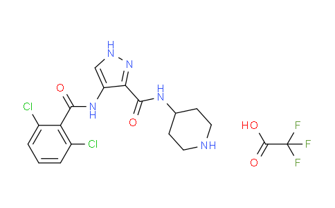 CAS No. 1431697-85-6, 4-(2,6-dichlorobenzamido)-N-(piperidin-4-yl)-1H-pyrazole-3-carboxamide 2,2,2-trifluoroacetate