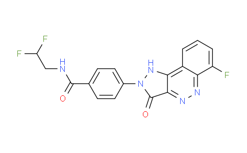 CAS No. 763142-16-1, N-(2,2-difluoroethyl)-4-(6-fluoro-3-oxo-1,3-dihydro-2H-pyrazolo[4,3-c]cinnolin-2-yl)benzamide
