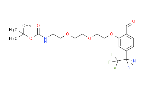 CAS No. 299931-13-8, tert-butyl (2-(2-(2-(2-formyl-5-(3-(trifluoromethyl)-3H-diazirin-3-yl)phenoxy)ethoxy)ethoxy)ethyl)carbamate