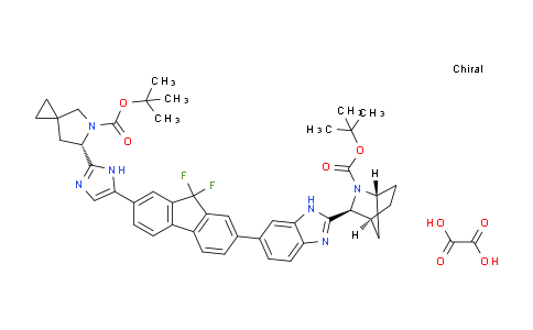 CAS No. 1499193-66-6, (1R,3S,4S)-tert-Butyl 3-(6-(7-(2-((S)-5-(tert-butoxycarbonyl)-5-azaspiro[2.4]heptan-6-yl)-1H-imidazol-5-yl)-9,9-difluoro-9H-fluoren-2-yl)-1H-benzo[d]imidazol-2-yl)-2-azabicyclo[2.2.1]heptane-2-carboxylate oxalate
