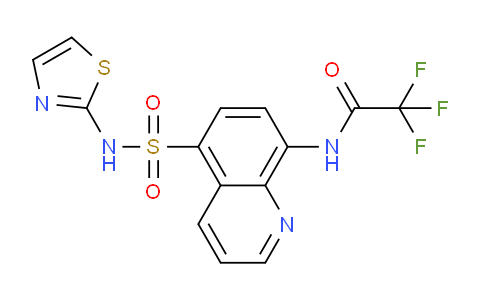 CAS No. 928825-79-0, 2,2,2-Trifluoro-N-(5-(N-(thiazol-2-yl)sulfamoyl)quinolin-8-yl)acetamide