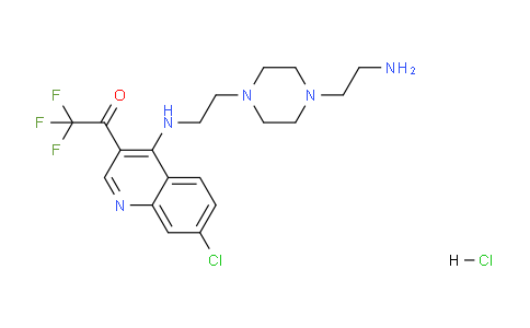 CAS No. 1956319-69-9, 1-(4-((2-(4-(2-Aminoethyl)piperazin-1-yl)ethyl)amino)-7-chloroquinolin-3-yl)-2,2,2-trifluoroethanone hydrochloride