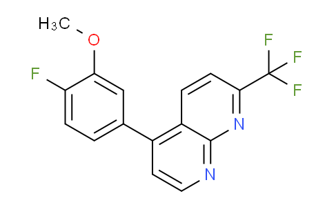 CAS No. 488799-31-1, 5-(4-Fluoro-3-methoxyphenyl)-2-(trifluoromethyl)-1,8-naphthyridine