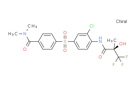CAS No. 252017-04-2, (R)-4-((3-Chloro-4-(3,3,3-trifluoro-2-hydroxy-2-methylpropanamido)phenyl)sulfonyl)-N,N-dimethylbenzamide